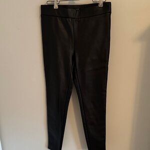 LOFT Black Faux Leather Pants